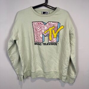 Men's Vintage MTV Green Crewneck Sweatshirt‎ Size S